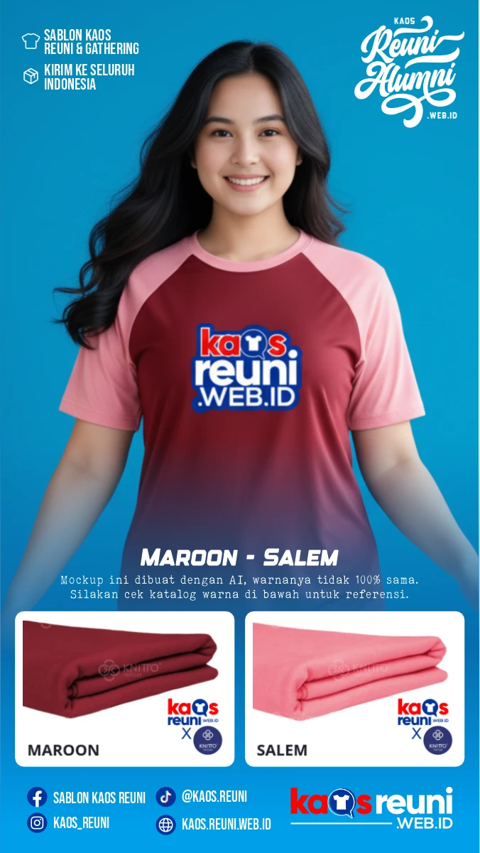 Maroon Salem Warna Kain Kaos Reuni (5)