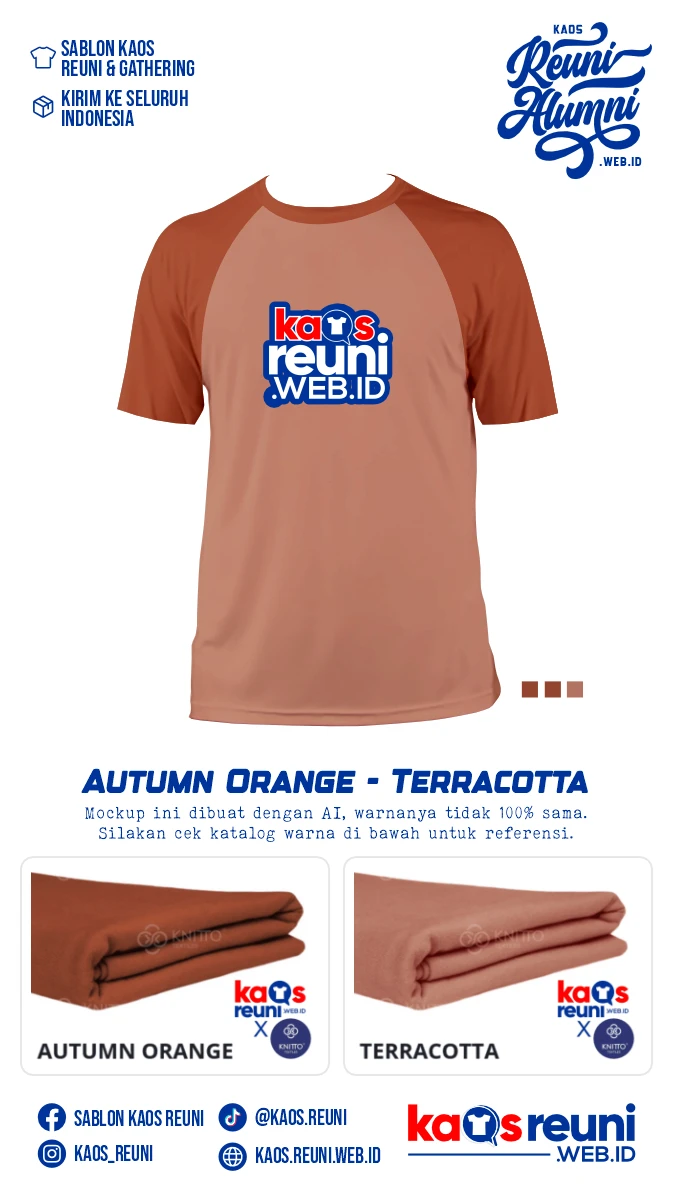 Autumn Orange Terracotta Warna Kain Kaos Reuni Gathering (2)