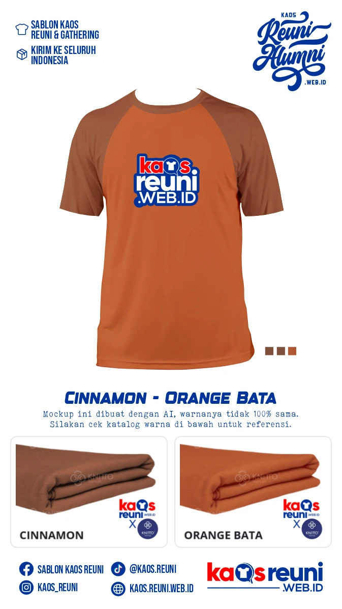 Cinnamon Orange Bata Warna Kain Kaos Reuni Gathering (2)