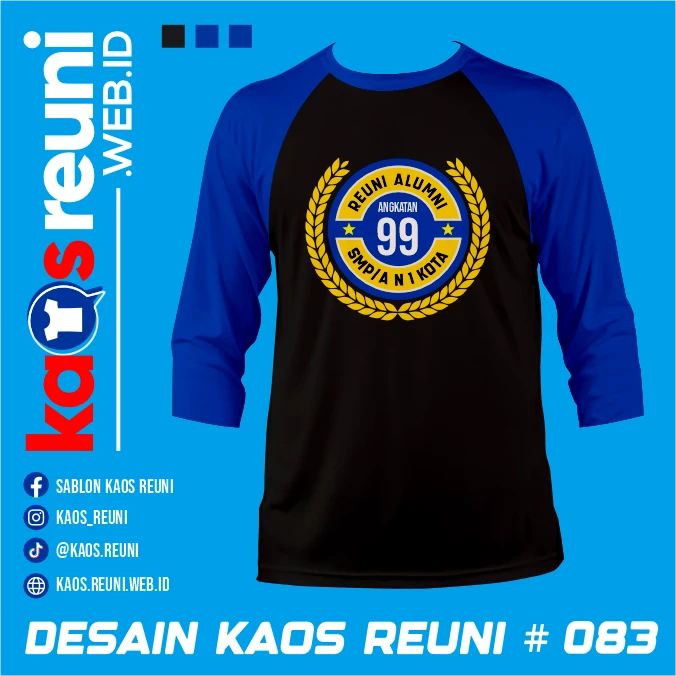 Desain Kaos Reuni Hitam Biru (1)