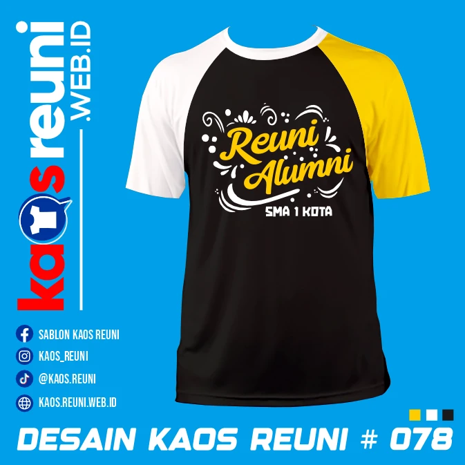 Desain Kaos Reuni Putih Kuning Hitam (1)