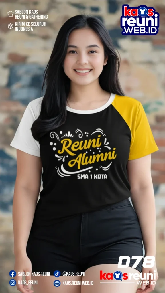 Desain Kaos Reuni Putih Kuning Hitam (2)