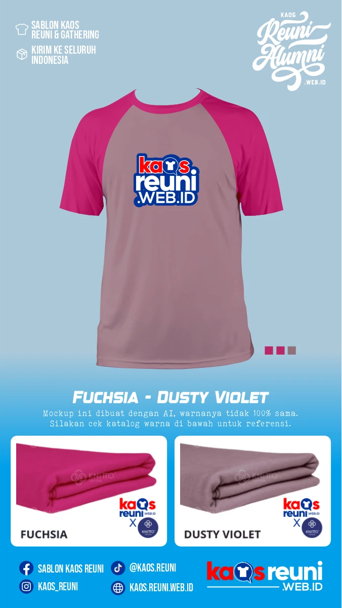 Fuchsia Dusty Violet Warna Kain Kaos Reuni Gathering (2)