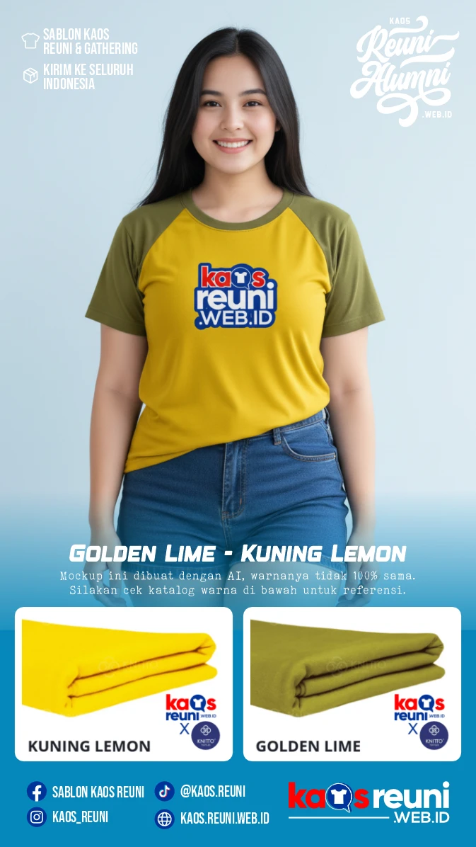 Golden Lime – Kuning Lemon | Warna Kain Kaos Reuni Gathering