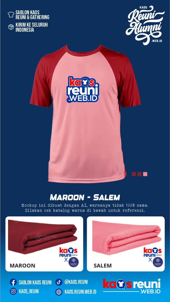 Maroon Salem Warna Kain Kaos Reuni (1)