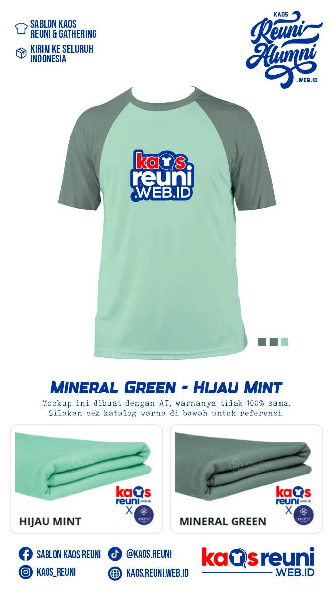 Mineral Green Hijau Mint Warna Kain Kaos Reuni Gathering (2)