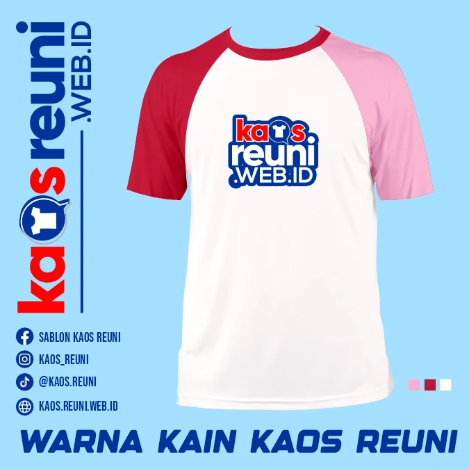 Putih   Merah Cabe   Pink   Kaos Reuni Raglan (1)