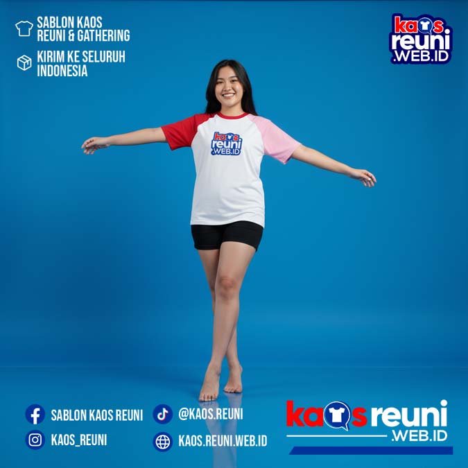 Putih   Merah Cabe   Pink   Kaos Reuni Raglan (10)