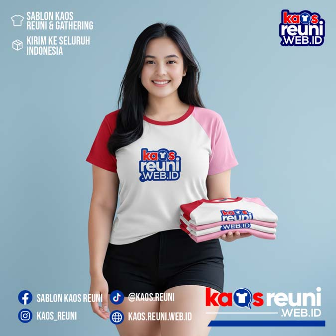 Putih   Merah Cabe   Pink   Kaos Reuni Raglan (8)