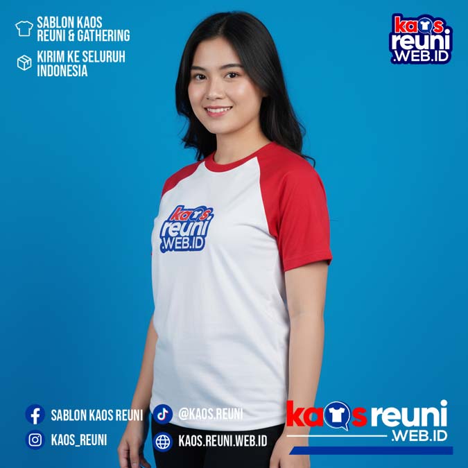 Putih   Merah Cabe   Pink   Kaos Reuni Gathering Raglan (1)
