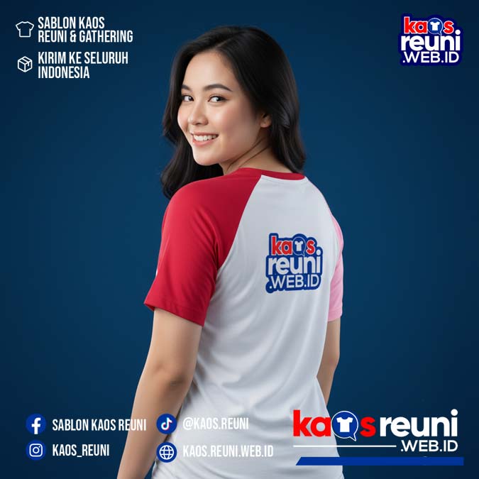 Putih   Merah Cabe   Pink   Kaos Reuni Gathering Raglan (10)