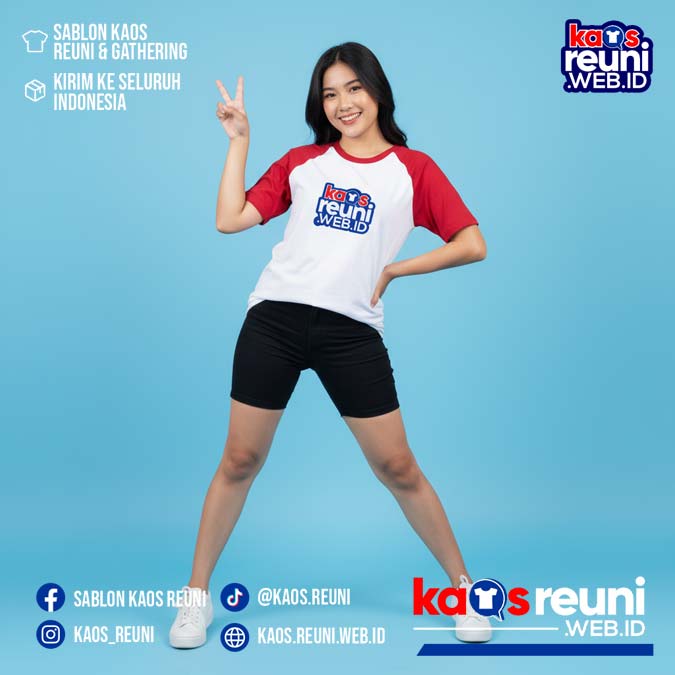 Putih   Merah Cabe   Pink   Kaos Reuni Gathering Raglan (15)