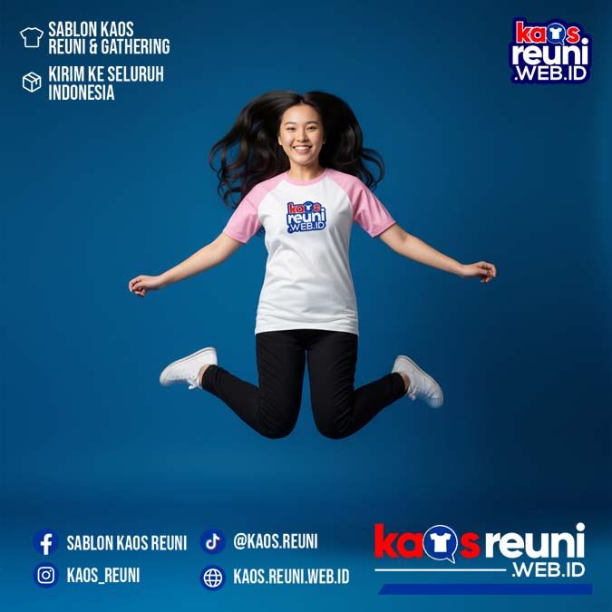 Putih   Merah Cabe   Pink   Kaos Reuni Gathering Raglan (3)