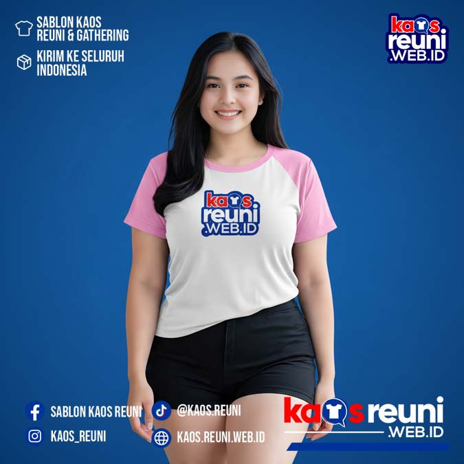 Putih   Merah Cabe   Pink   Kaos Reuni Gathering Raglan (4)