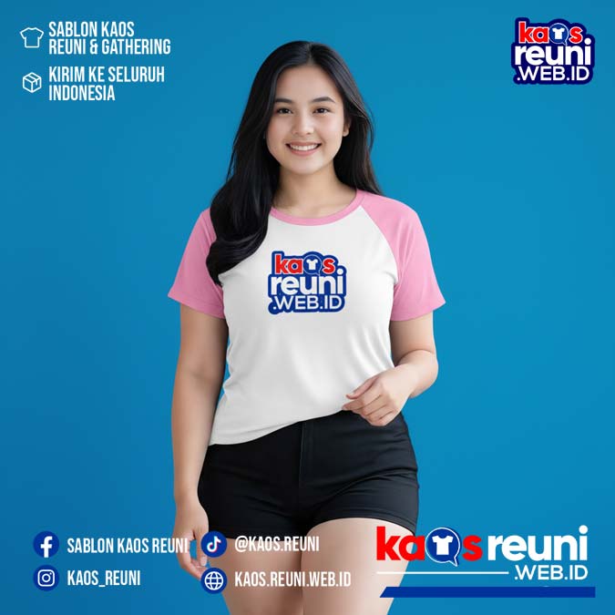 Putih   Merah Cabe   Pink   Kaos Reuni Gathering Raglan (6)