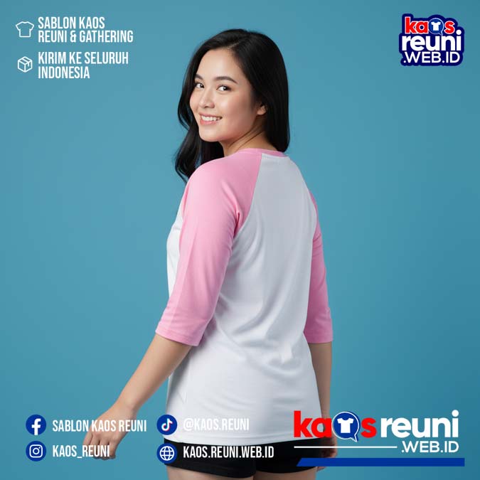 Putih   Merah Cabe   Pink   Kaos Reuni Gathering Raglan (7)