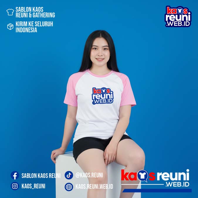 Putih   Merah Cabe   Pink   Kaos Reuni Gathering Raglan (9)