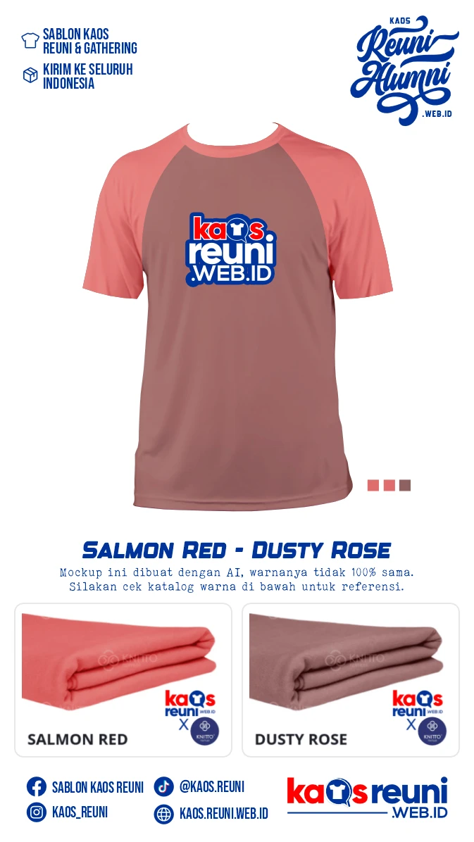 Salmon Red Dusty Rose Warna Kain Kaos Reuni Gathering (2)