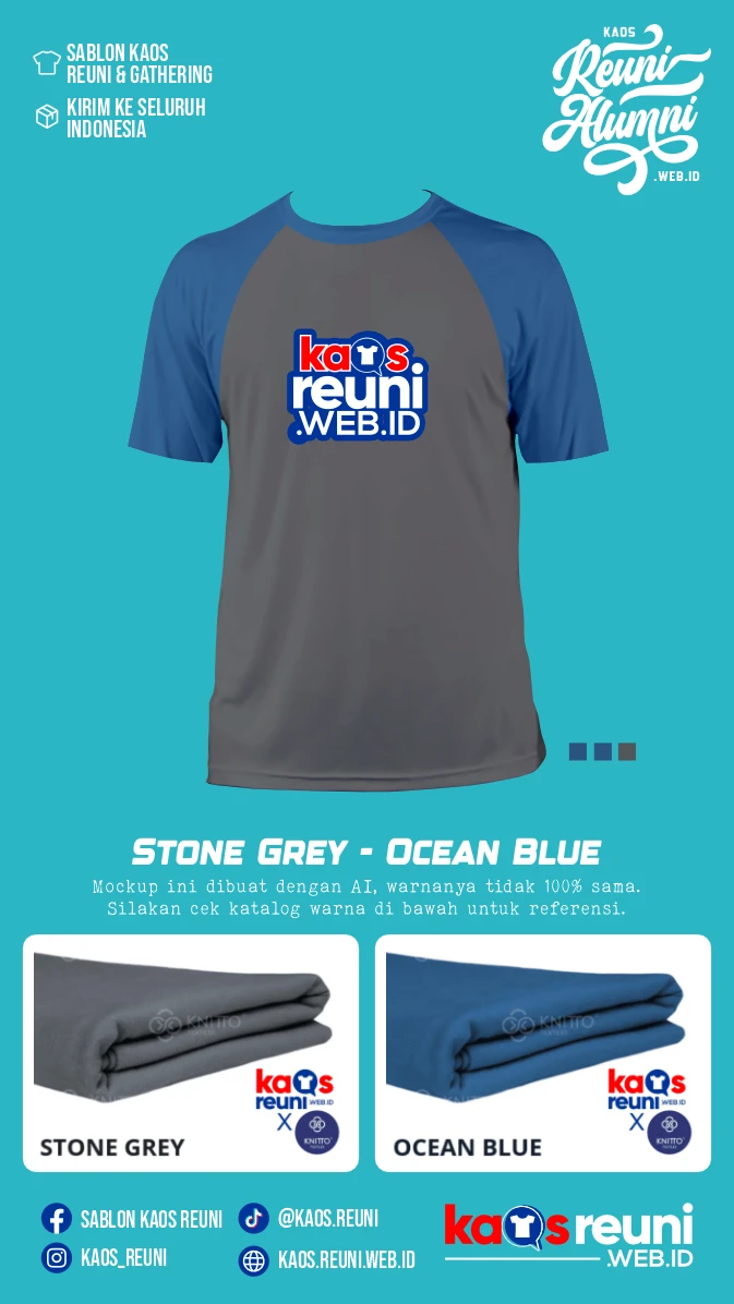 Stone Grey Ocean Blue Warna Kain Kaos Reuni Gathering (2)