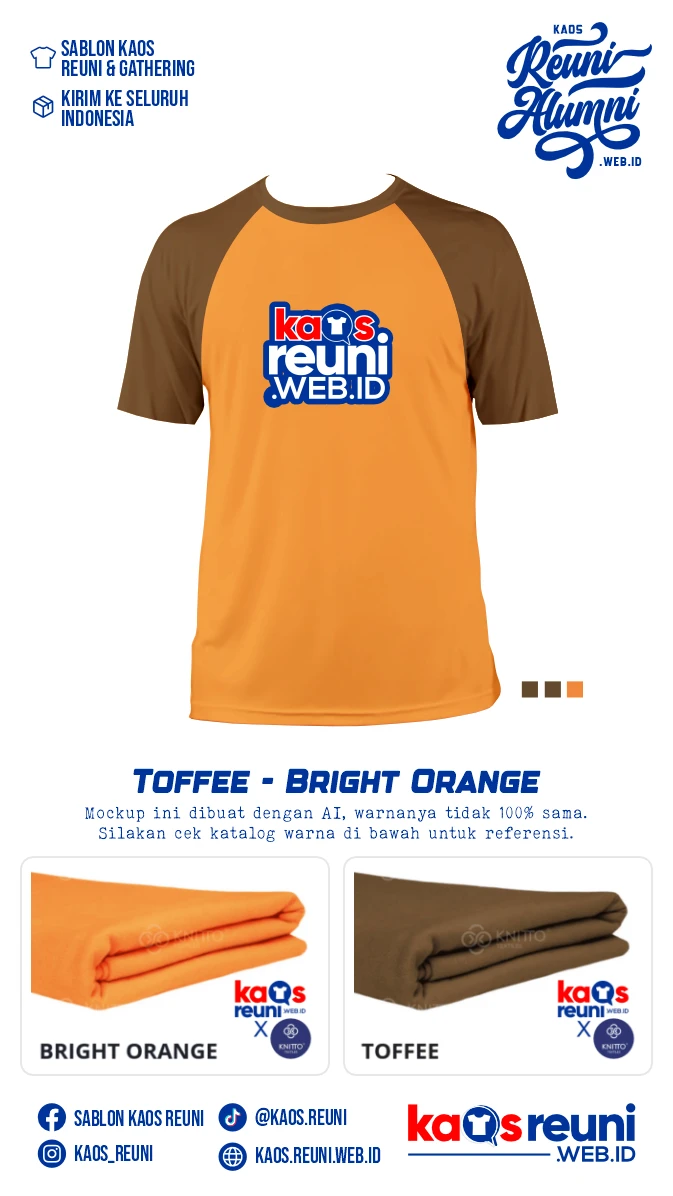 Toffee Bright Orange Warna Kain Kaos Reuni Gathering (4)