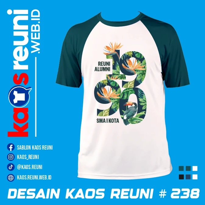 Desain Kaos Reuni 1990 Raglan Hijau Putih (1)