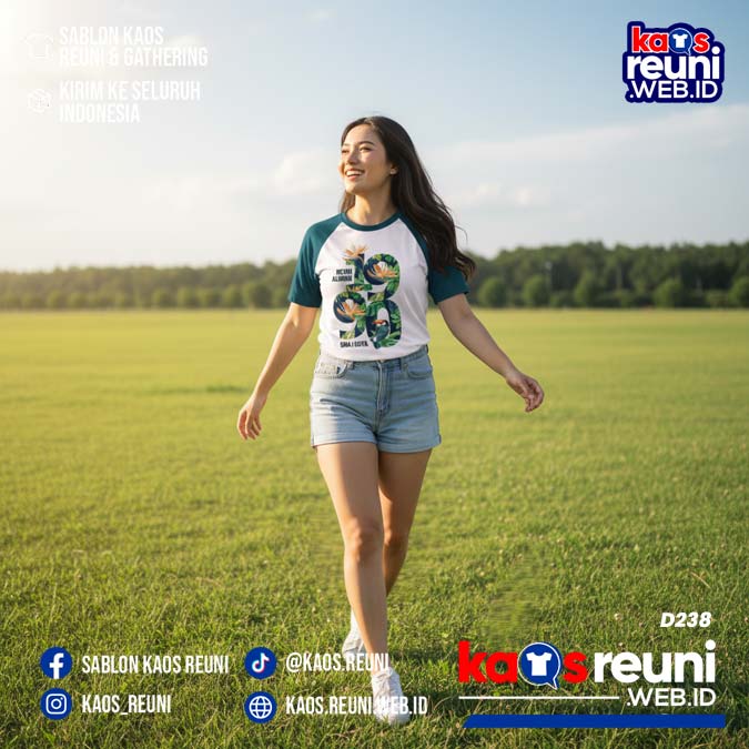 Desain Kaos Reuni 1990 Raglan Hijau Putih (2)