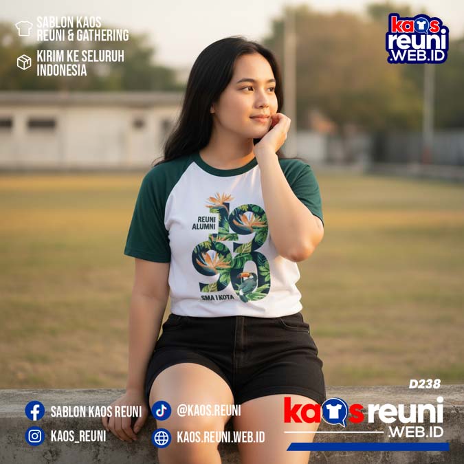 Desain Kaos Reuni 1990 Raglan Hijau Putih (23)