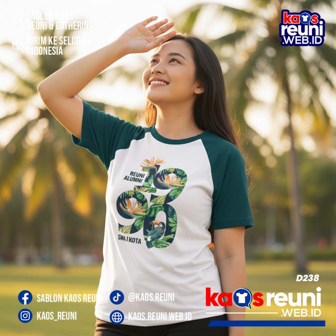 Desain Kaos Reuni 1990 Raglan Hijau Putih (3)