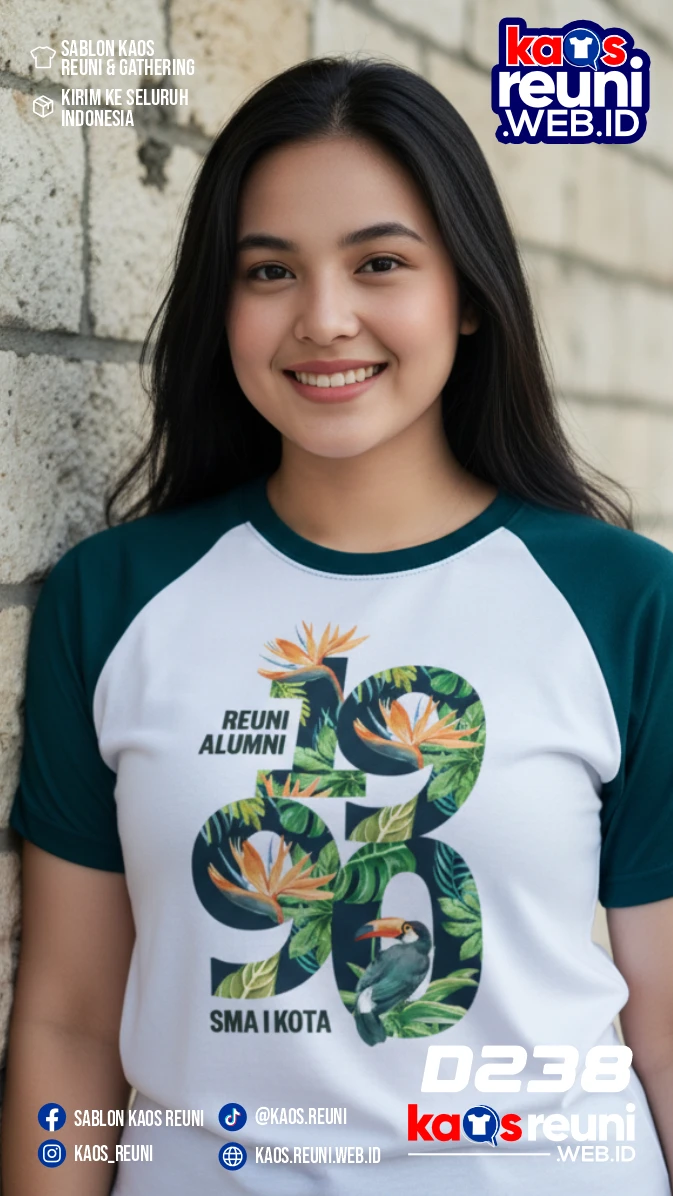 Desain Kaos Reuni 1990 Raglan Hijau Putih (4)