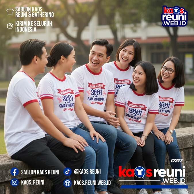 Desain Kaos Reuni 2001 Putih Strip Merah (15)