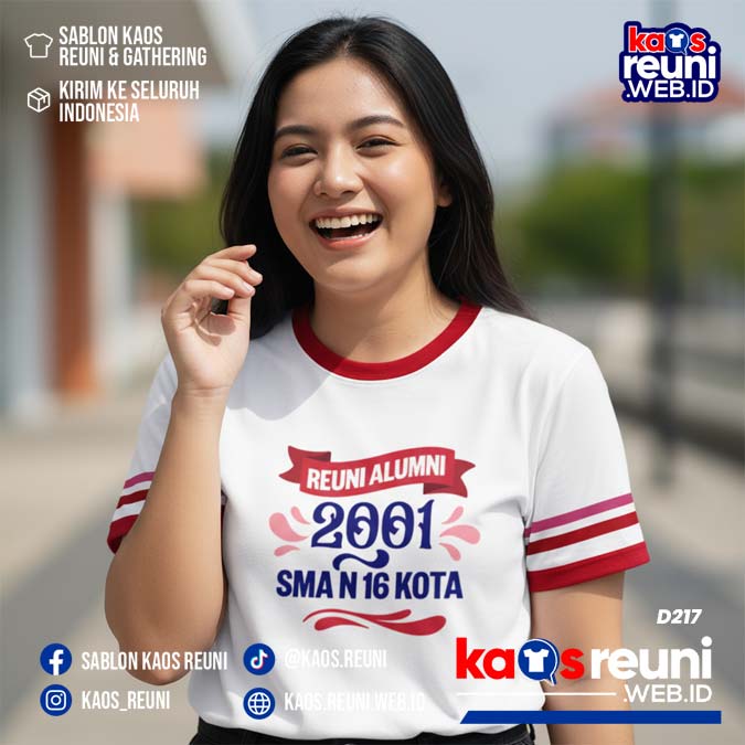 Desain Kaos Reuni 2001 Putih Strip Merah (16)