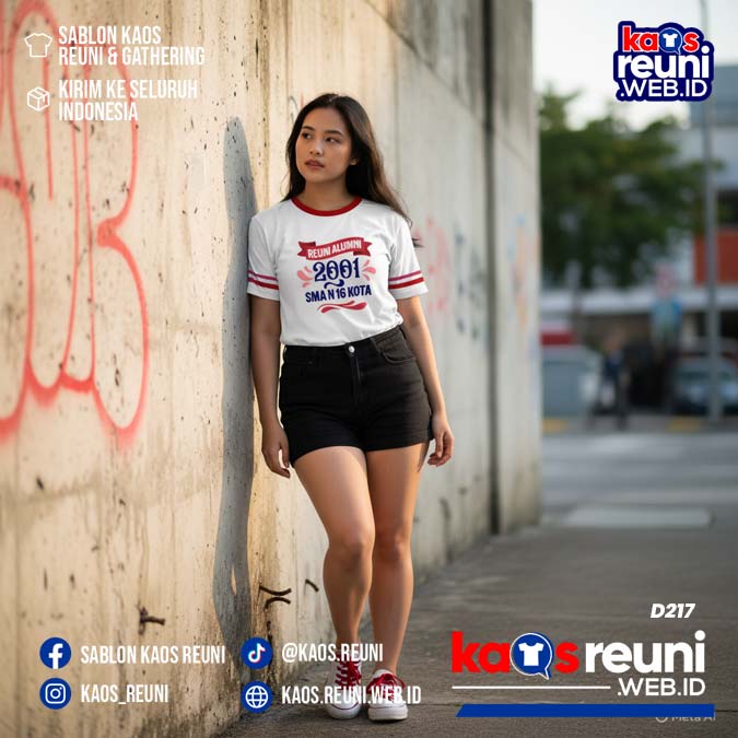 Desain Kaos Reuni 2001 Putih Strip Merah (17)