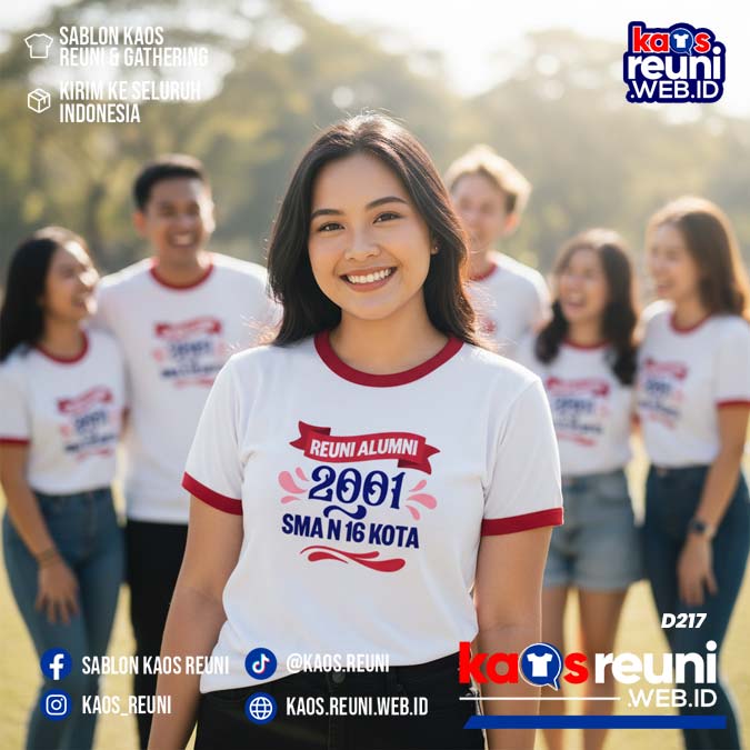 Desain Kaos Reuni 2001 Putih Strip Merah (18)