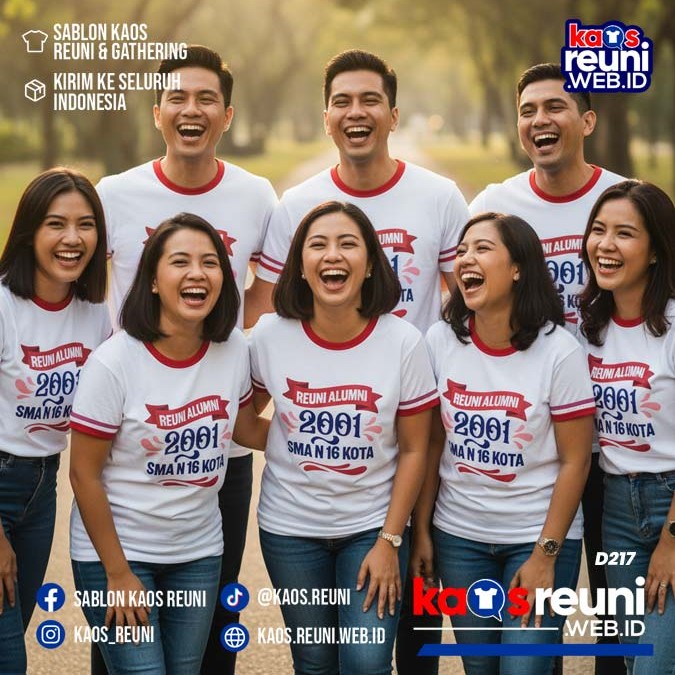 Desain Kaos Reuni 2001 Putih Strip Merah (19)