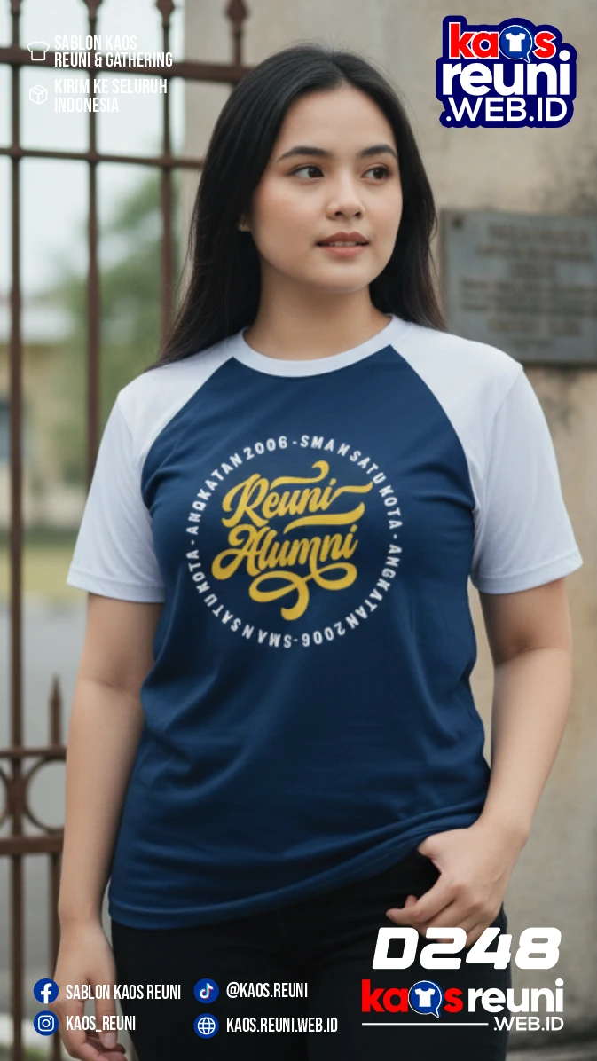 Desain Kaos Reuni 2006 Raglan Putih Navy (2)