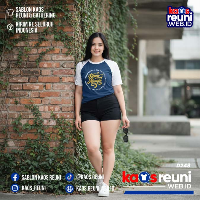 Desain Kaos Reuni 2006 Raglan Putih Navy (3)