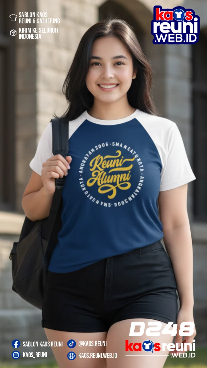 Desain Kaos Reuni 2006 Raglan Putih Navy (3)