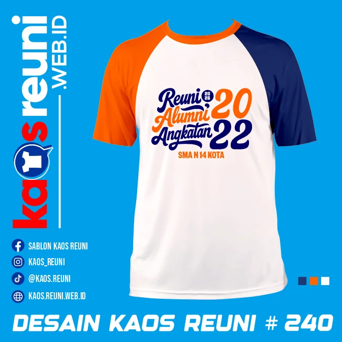 Desain Kaos Reuni 2022 Raglan Orange Navy Putih (1)